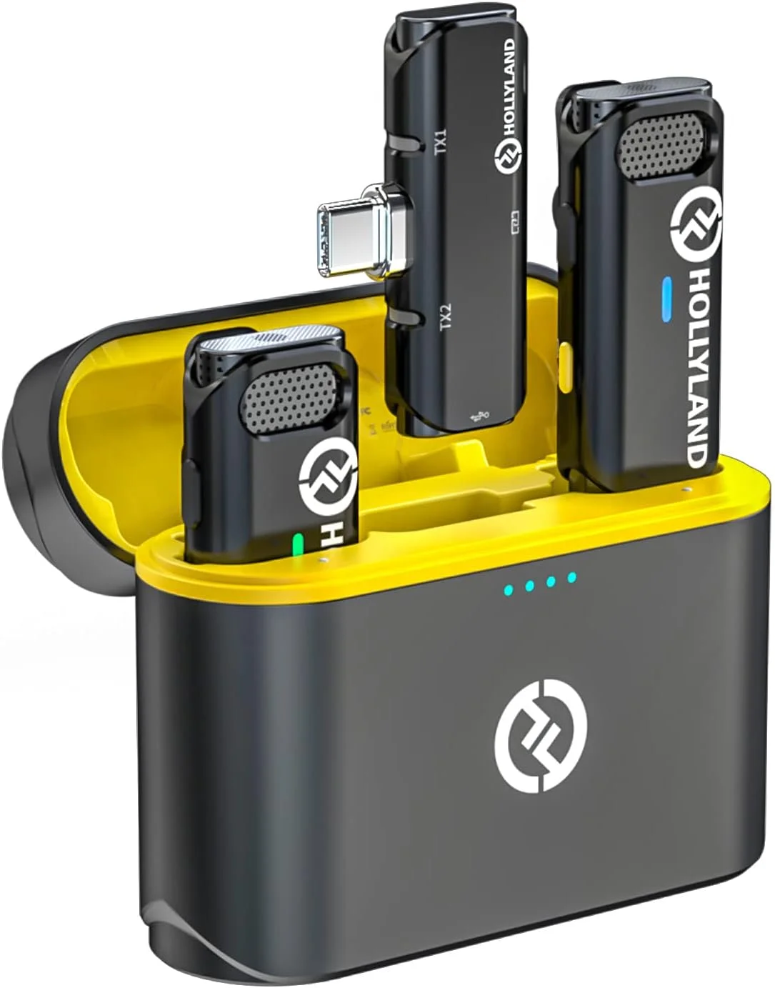 میکروفون یقه ای بی سیم Hollyland Lark C1 برای سری iPhone 16/15 و اندروید، دارای گواهی MFi، اتصال USB C و استفاده آسان، میکروفون یقه ای حذف نویز با برد 200 متری و 32 ساعت کارکرد