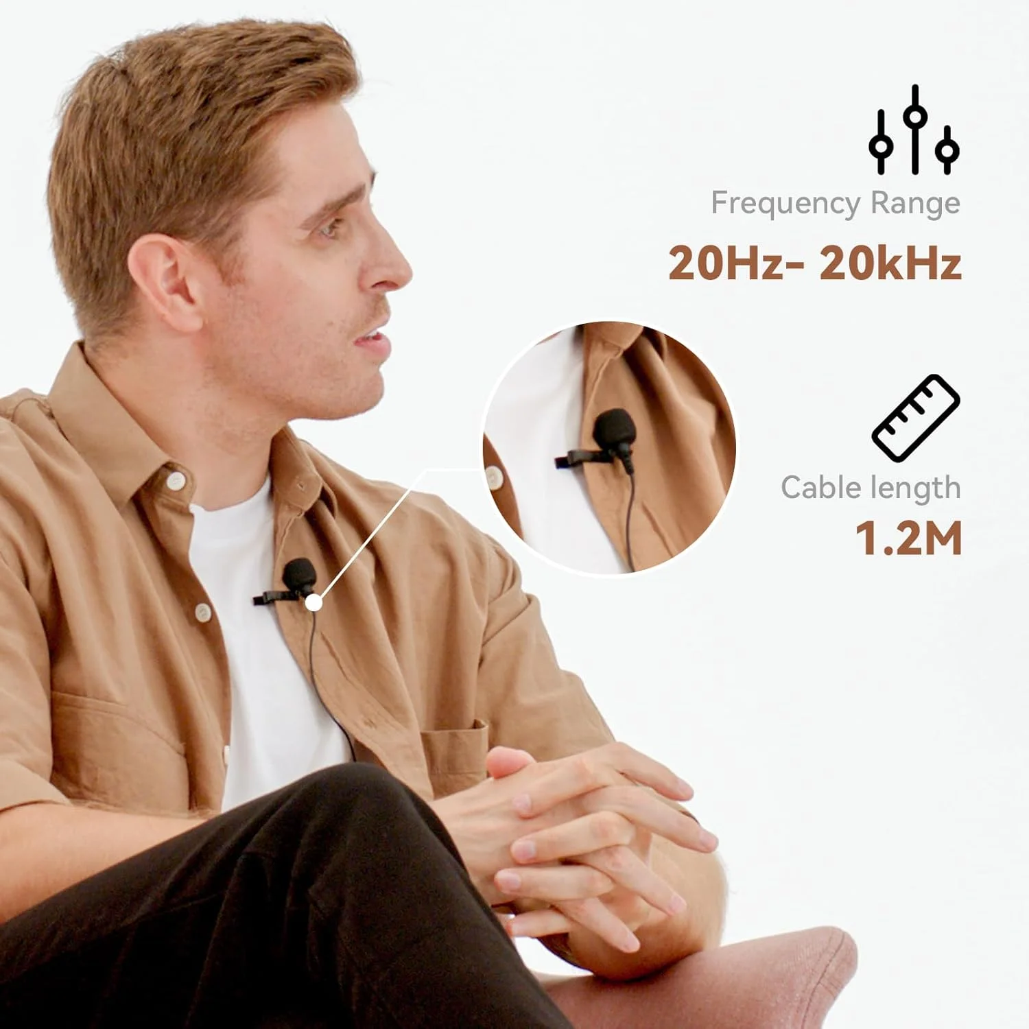 میکروفون یقه ای همه جهته HollyView Hollyland برای سیستم میکروفون Lark Max - مشکی، (تک عددی)