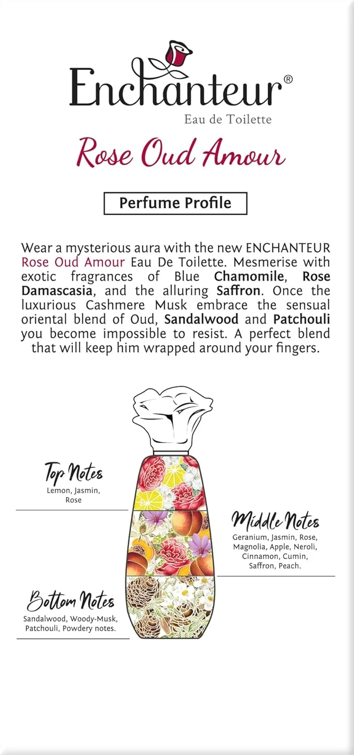 ادو تویلت زنانه رز عود آمور انشانتور، عطر زنانه، رایحه ماندگار، 100 میلی لیتر