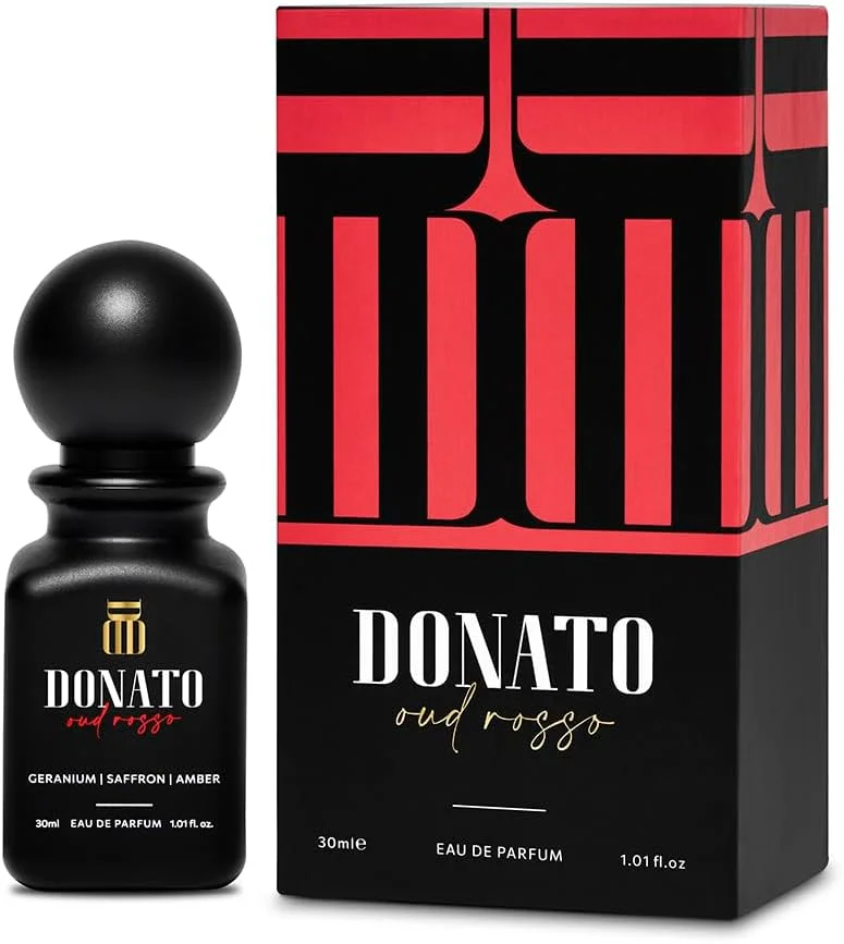 عطر ادو پرفیوم مردانه و زنانه دوناتو عود روسو، 30 میلی لیتر | عطر لوکس ممتاز | رایحه ماندگار | شمعدانی، زعفران، عنبر | عطر عود унисекс EDP