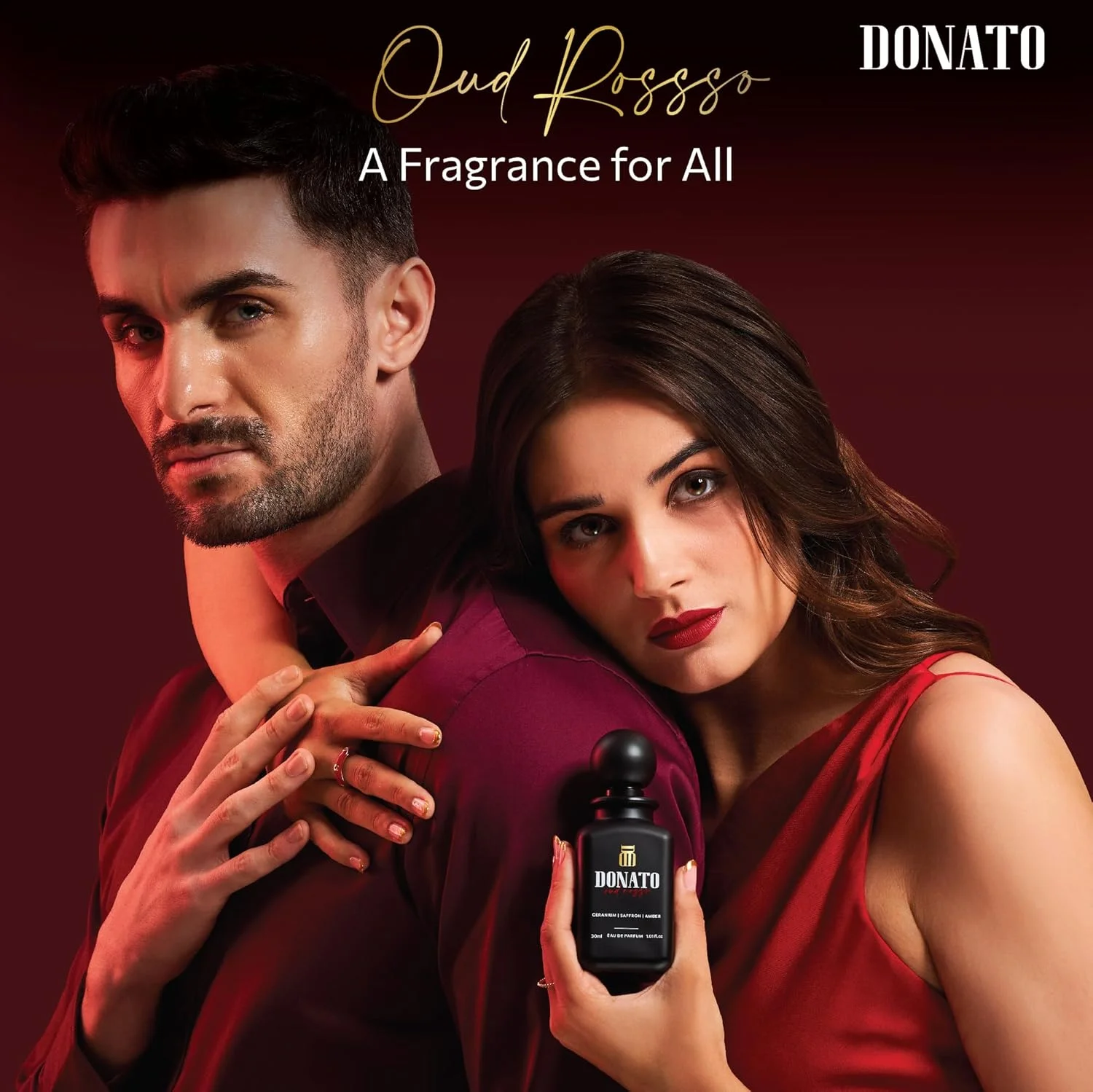 عطر ادو پرفیوم مردانه و زنانه دوناتو عود روسو، 30 میلی لیتر | عطر لوکس ممتاز | رایحه ماندگار | شمعدانی، زعفران، عنبر | عطر عود унисекс EDP