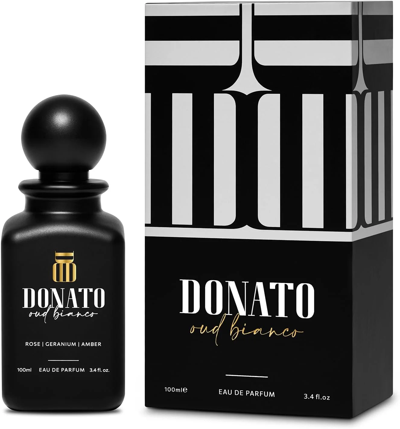 عطر ادو پرفیوم دوناتو عود بیانکو مناسب برای آقایان و بانوان، 100 میلی لیتر، اسپری عطر لوکس ممتاز، رایحه ماندگار، رز، شمعدانی، عنبر، عطر عود EDP