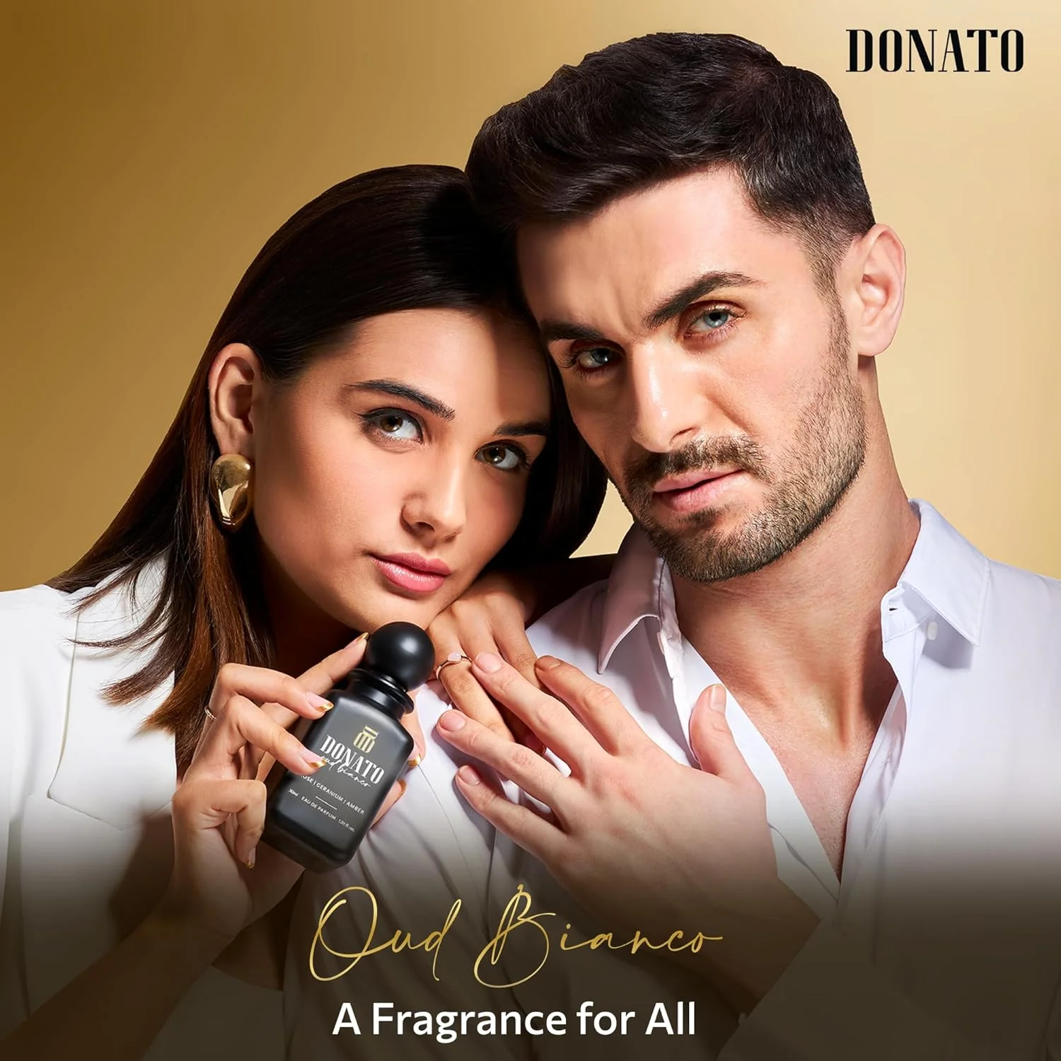 عطر ادو پرفیوم دوناتو عود بیانکو مناسب برای آقایان و بانوان، 100 میلی لیتر، اسپری عطر لوکس ممتاز، رایحه ماندگار، رز، شمعدانی، عنبر، عطر عود EDP