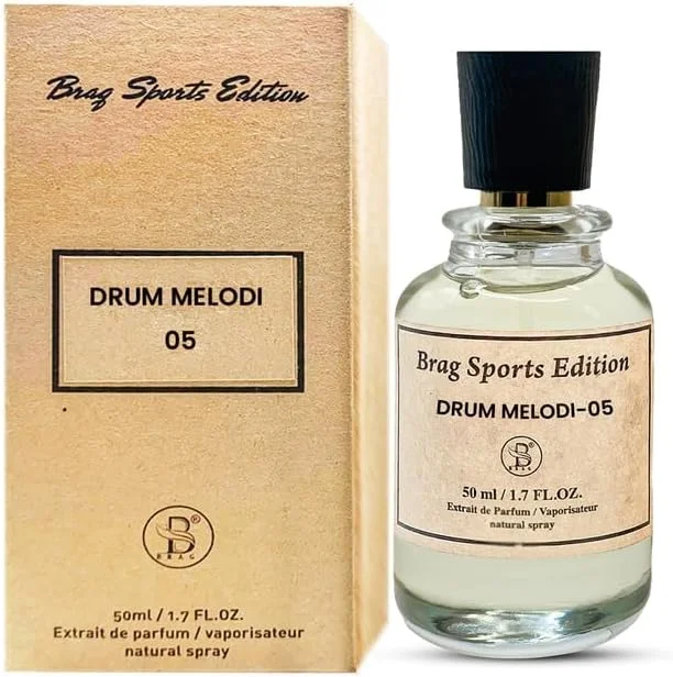 B Brag Sports Edition Drum Melodi-05 Extrait De Parfum | عطرهای تازه، مرکباتی و مشک برای مردان | عطر عربی ماندگار برای استفاده روزانه | رایحه جسورانه برای مردان مدرن 1.7 OZ | عطور للرجال