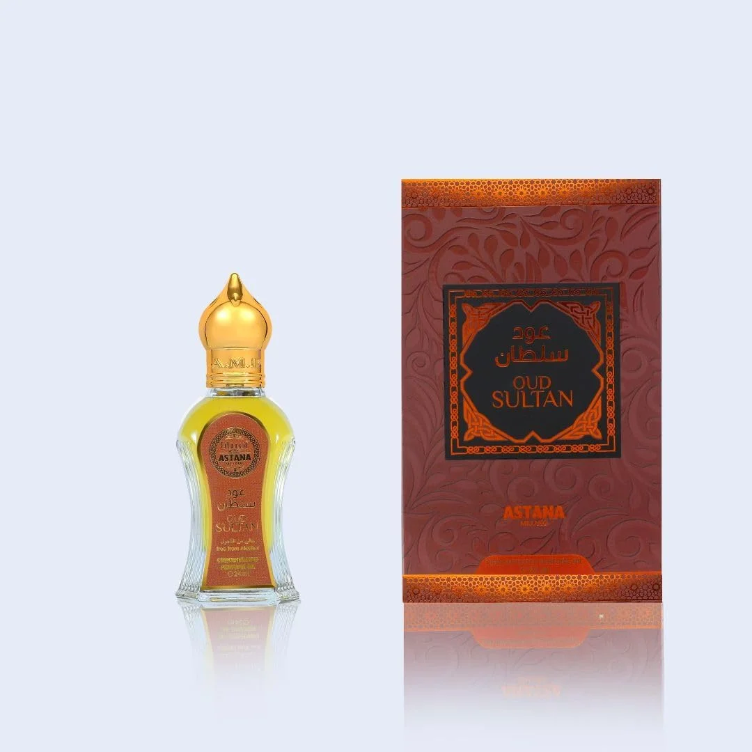 عطر روغنی آستانا میلانو عود سلطان مردانه و زنانه – 24 میلی لیتر رایحه غلیظ برای مردان و زنان، عود اگزوتیک، نت های چوبی و ادویه ای. عطر روغنی عربی ممتاز و ماندگار