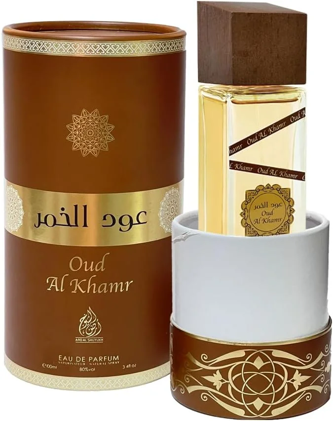 عطر ادو پرفیوم унисекс عود الخمرا Ard Al Shuyukh، ۱۰۰ میلی لیتر - رایحه ای نفیس از میوه و گل با نت های پشن فروت، عود و چرم