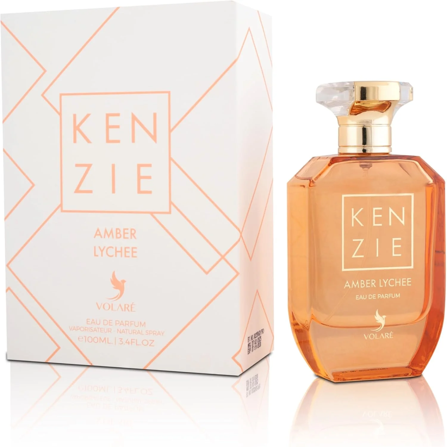 Volare Kenzie Amber Lychee | عطر میوه ای گلی با رایحه سرخالو، انگور فرنگی سیاه و کهربا | ادو پرفیوم زنانه - 100 میلی لیتر