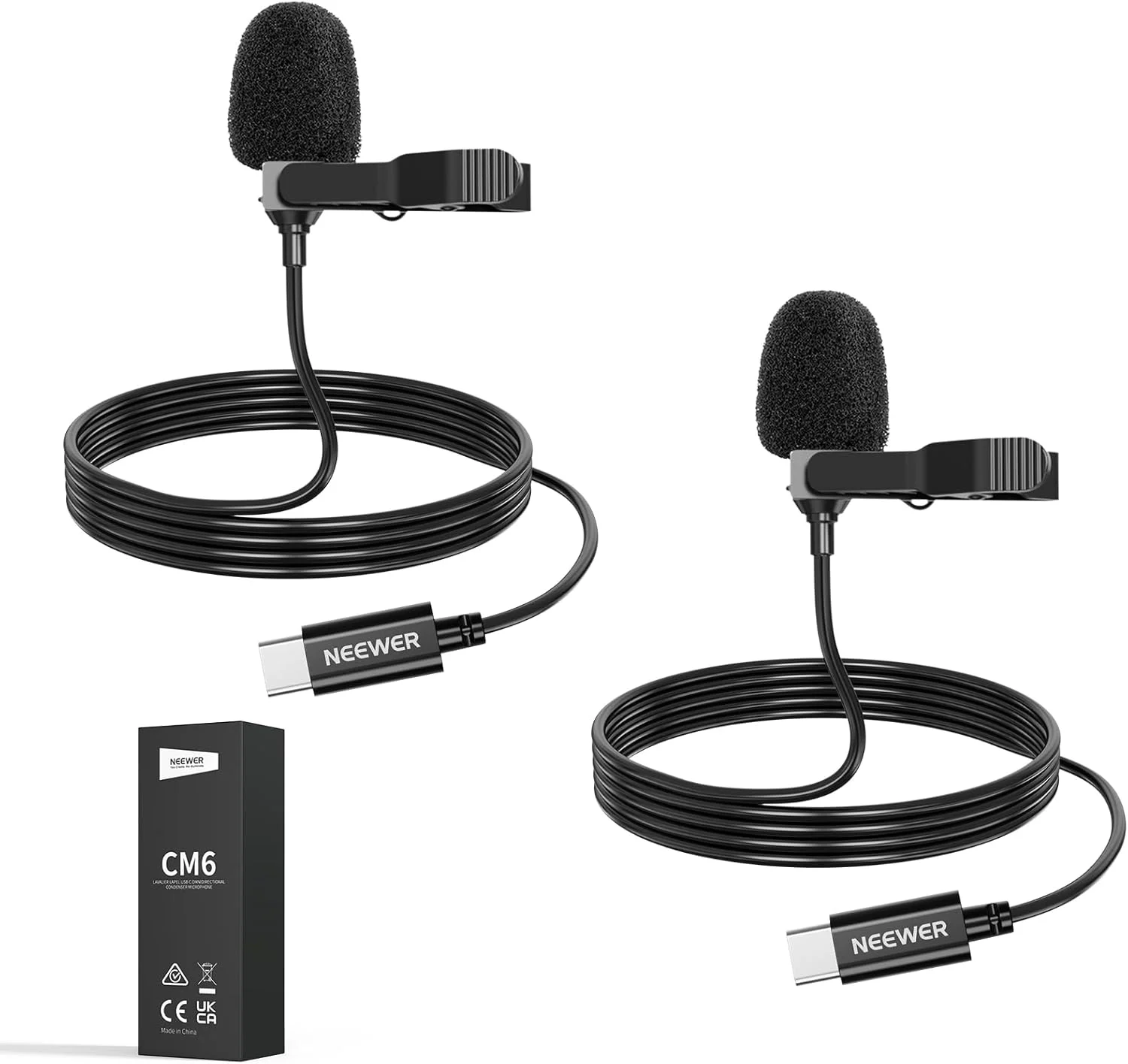 میکروفون یقه ای مینی USB C نیور، بسته 2 عددی، سازگار با آیفون 16 15 پرو مکس، گوشی های اندروید، تبلت و کامپیوتر، میکروفون خازنی اومنی دایرکشنال کلیپسی با کابل 2 متری میکروفون یقه ای مینی USB C نیور، بسته 2 عددی، سازگار با آیفون 16 15 پرو مکس، گوشی های اندروید، تبلت و کامپیوتر، میکروفون خازنی اومنی دایرکشنال کلیپسی با کابل 2 متری