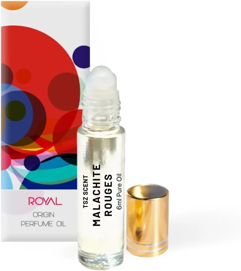 روغن عطر TSZ Scent Malachite Rouges - رایحه ای اگزوتیک و هوس انگیز، مناسب برای آقایان و بانوان، با رایحه های عمیق چوبی و ادویه ای، ماندگاری بالا، 6 میلی لیتر رولی