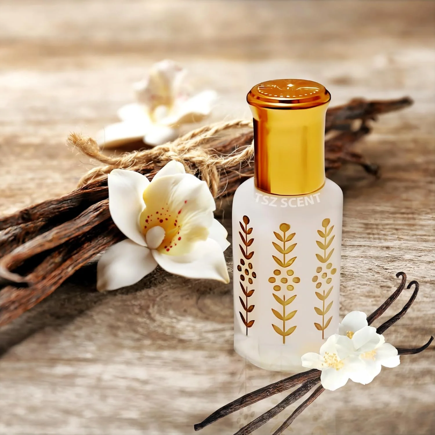 روغن عطر طهاره مشک و وانیل تی اس زد سنت 12 میلی لیتر унисекс رولی - رایحه ماندگار، رایحه مشک گلی - عطر غیر الکلی غلیظ برای مردان و زنان - ایده آل برای لایه بندی و هدیه (وانیل)