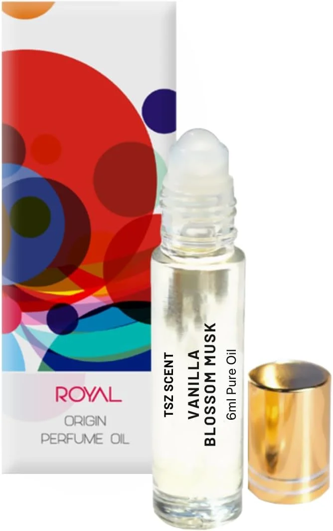 روغن عطر تی اس زد با رایحه وانیل، شکوفه و مشک 6 میلی لیتر - عطر یونیسکس، رایحه شیرین گلی و پودری - عطر ماندگار برای مردان و زنان