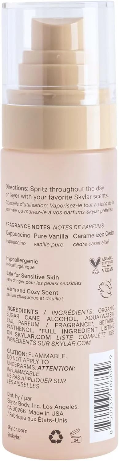 اسپلش مو و بدن اسکایلر با رایحه وانیل اسکای | ضد حساسیت و رایحه پاک | وگان، بدون تست حیوانی و ایمن برای پوست های حساس | 80 میلی لیتر