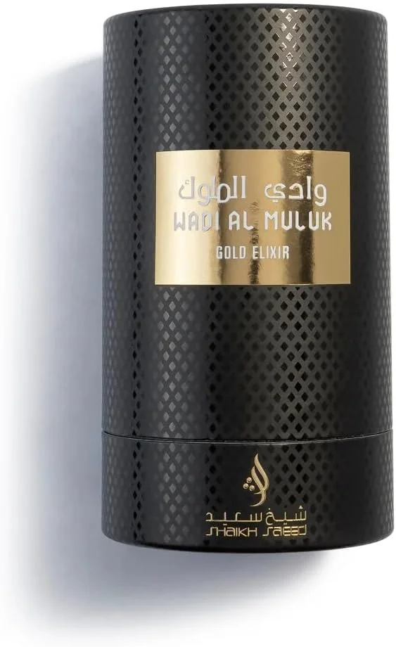 شیخ سعید - وادی الملوک گلد الکسیر ۱۰۰ میل ادو پرفیوم - عطر لوکس یونیسکس | زعفران گرم و تند، چرم، تنباکو و عنبر | عطر جسور و ماندگار