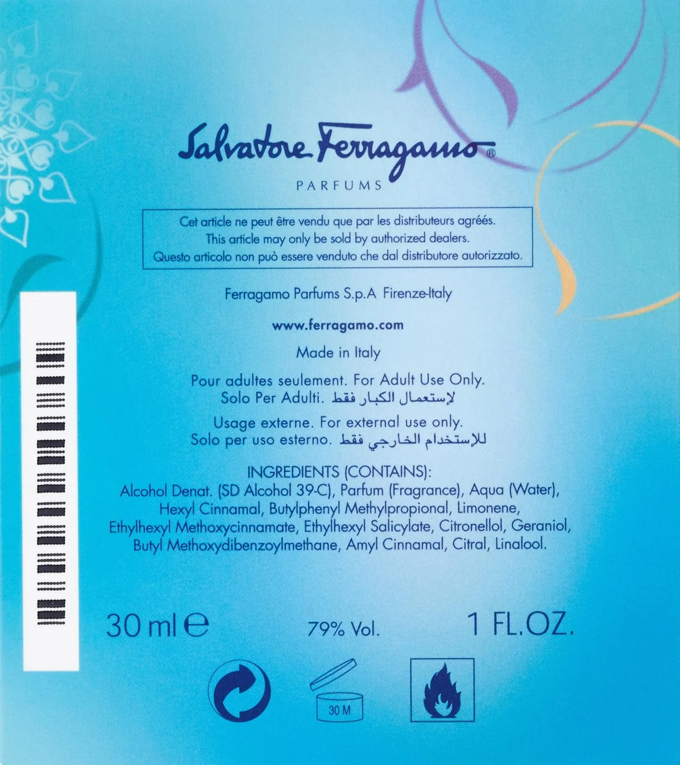 ادکلن زنانه سالواتوره فراگامو اینکانتو چارمز ادو تویلت 30 میل