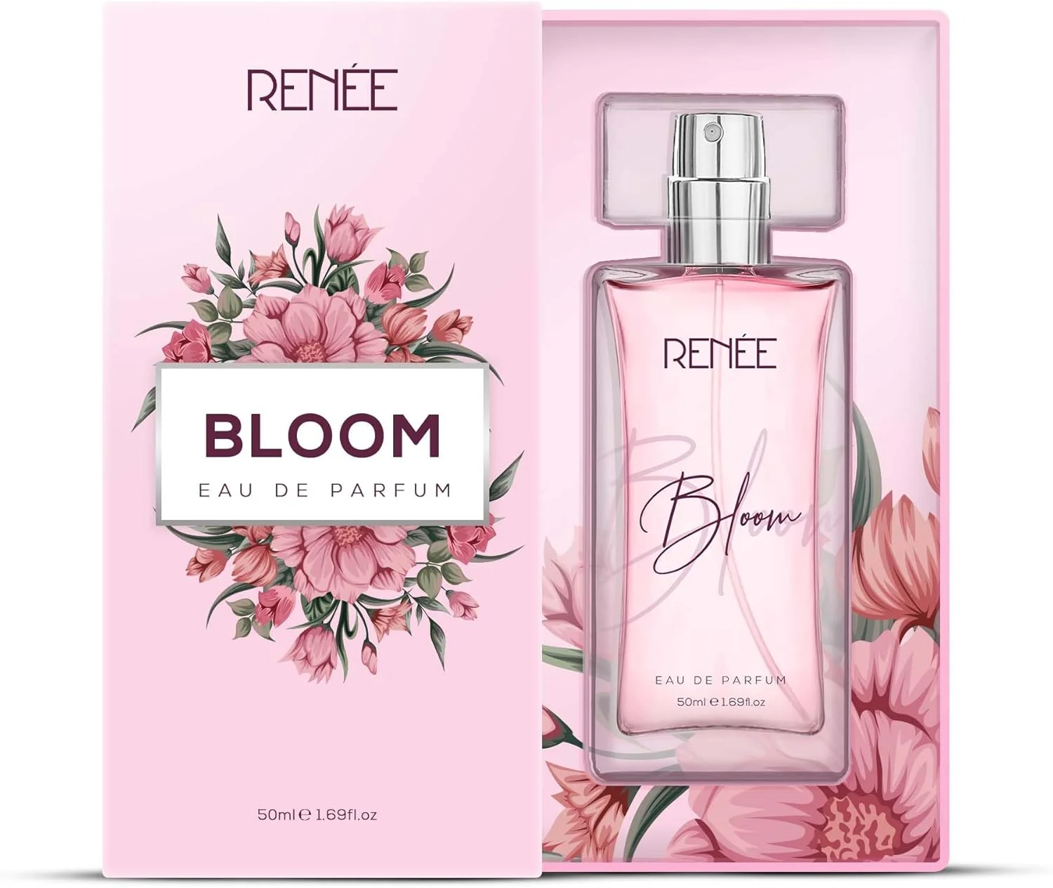 ادو پرفیوم زنانه و مردانه رنه مدل Bloom حجم 50 میلی لیتر | عطر مایع لوکس با ماندگاری طولانی | رایحه بادام، مناسب برای تمام مناسبت ها