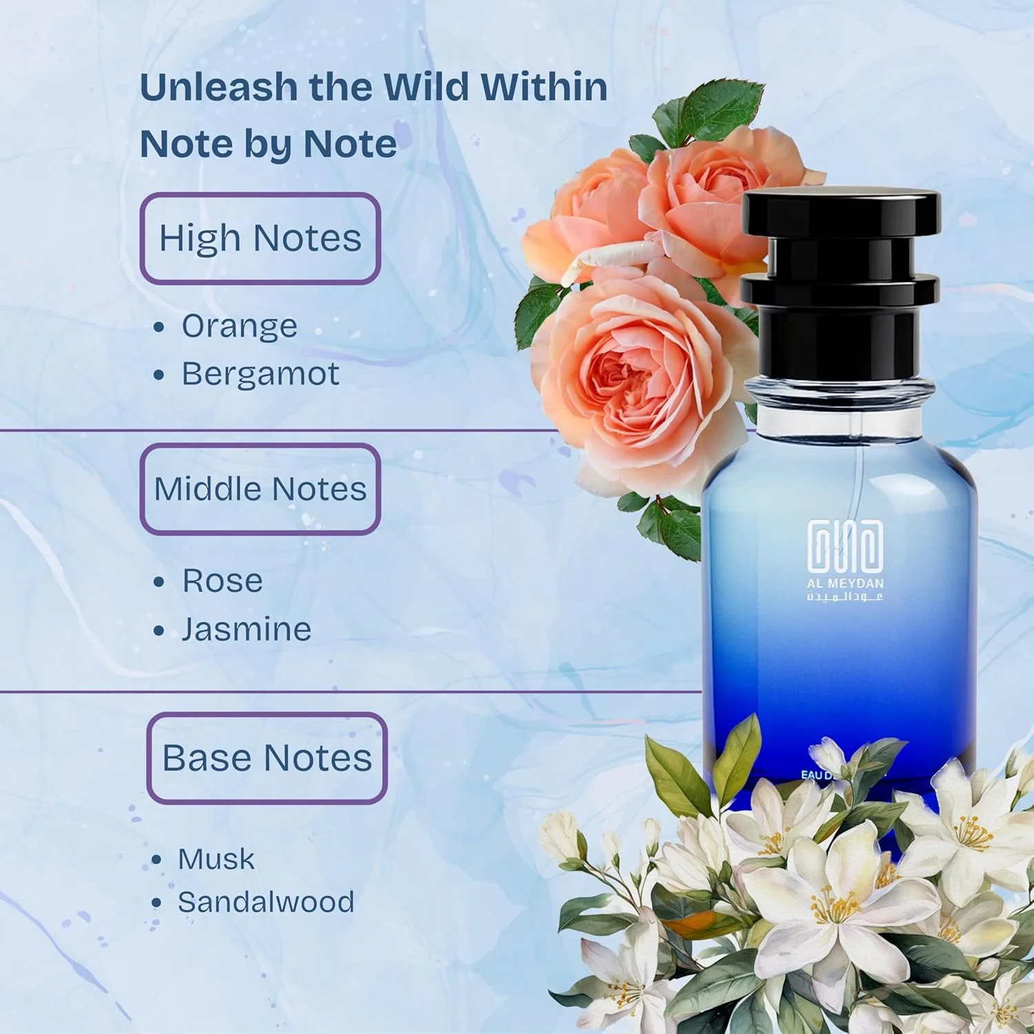 عطر روغنی عود المیدان زنانه – الهام گرفته از 212 نایس پیلز ویمن – رایحه گلی مرکباتی بدون الکل با پرتقال، رز و مشک – ماندگاری 4-6 ساعته برای استفاده روزمره (50 میلی لیتر)