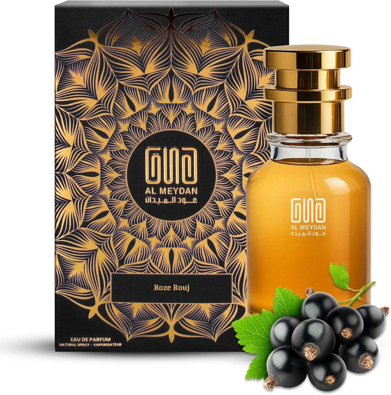 عطر روغنی عود المیدان برای مردان و زنان – الهام گرفته از رز روژ – عطر روغنی بدون الکل با رایحه انگور فرنگی سیاه، رز و وانیل – رایحه ماندگار (80 میلی لیتر)
