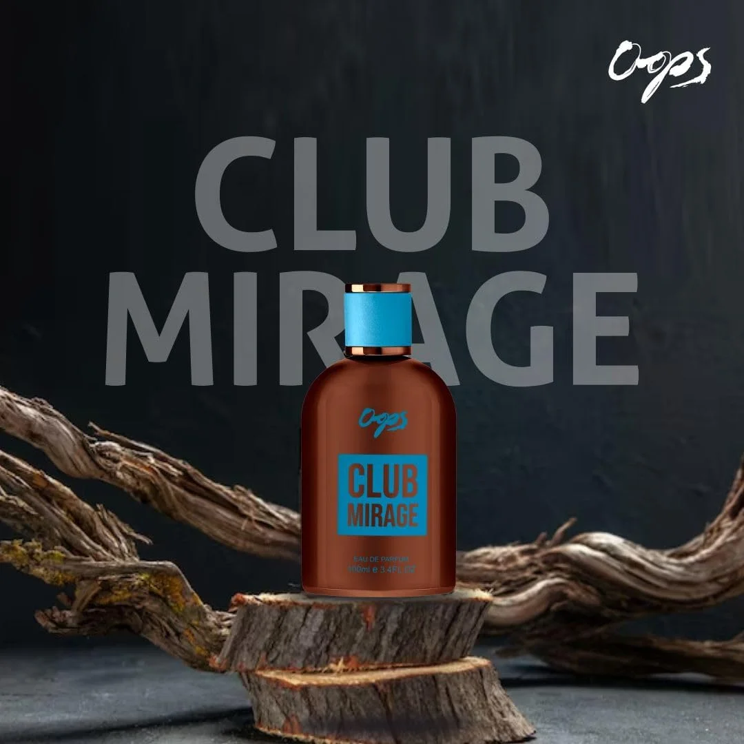 ادکلن مردانه Oops Eau De Parfum - Club Mirage | رایحه چوبی گرم | عطر ممتاز با ماندگاری طولانی | عطر لوکس قوی و ماندگار برای استفاده روزانه مردانه | هدیه ایده آل برای مردان | 100 میلی لیتر | ساخت امارات متحده عربی