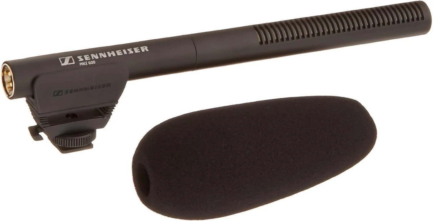 میکروفون شات گان حرفه ای Sennheiser Mke 600 با اتصال XLR-3 به 3.5 میلی متری برای دوربین فیلمبرداری/دوربین فیلمبرداری، 505453، مشکی، میکروفون، بادگیر و لرزه گیر