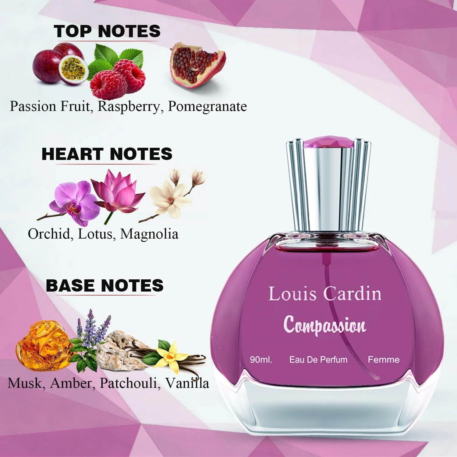 ادو پرفیوم زنانه لویی کاردین مدل Compassion حجم 90 میلی لیتر