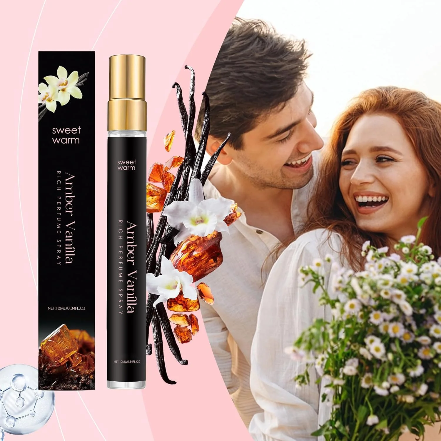 عطر فرمون زنانه و مردانه LBOYLOVE®، عطر وانیل کهربایی، ادو پرفیوم ماندگار، اسپری عطر سایز مسافرتی (01# وانیل کهربایی)