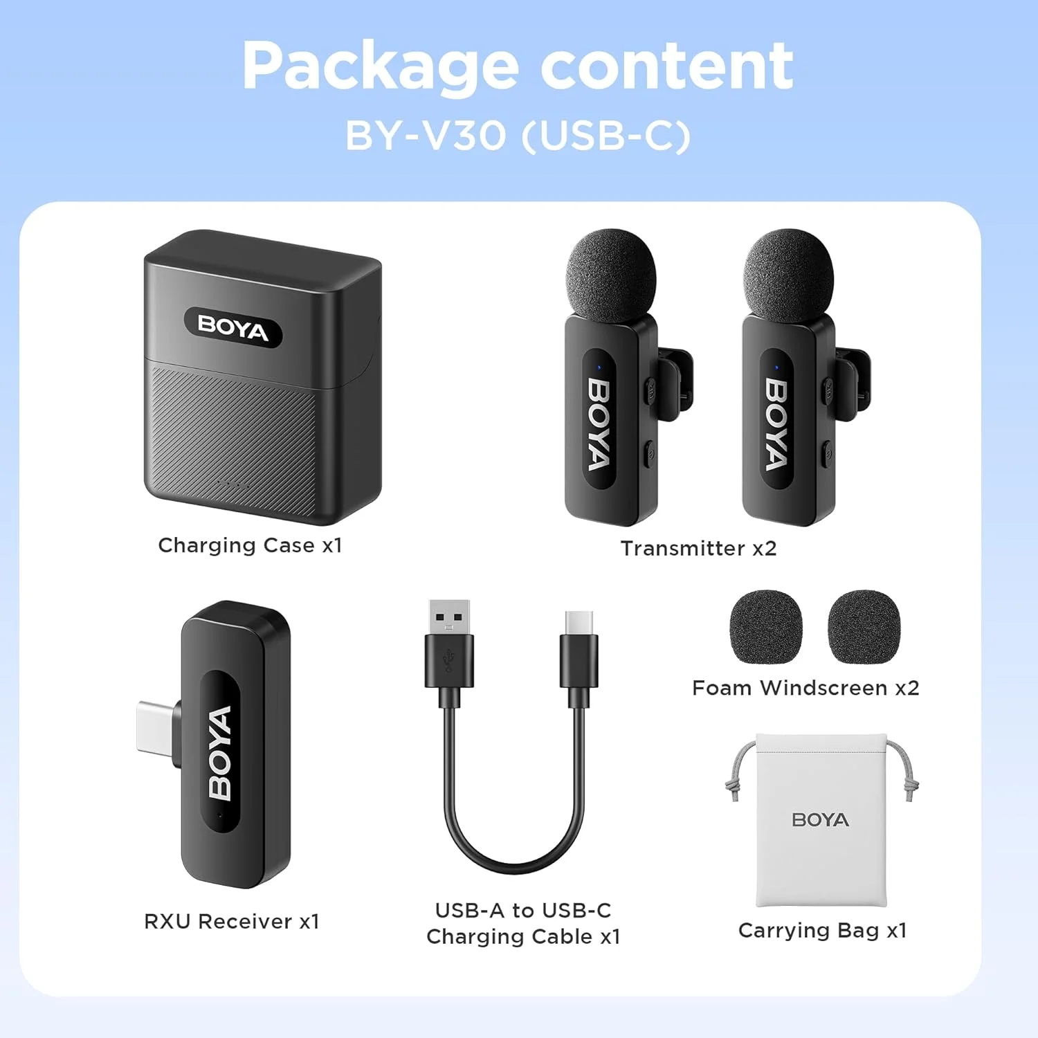 میکروفون بی سیم بویا BY-V30 برای اندروید، میکروفون بی سیم USB C، سازگار با قابلیت حذف نویز برای لپ تاپ گوشی هوشمند اندروید/Type-C برای ضبط ویدیو در یوتیوب، پادکست، فیس بوک و وبلاگ میکروفون بی سیم بویا BY-V30 برای اندروید، میکروفون بی سیم USB C، سازگار با قابلیت حذف نویز برای لپ تاپ گوشی هوشمند اندروید/Type-C برای ضبط ویدیو در یوتیوب، پادکست، فیس بوک و وبلاگ
