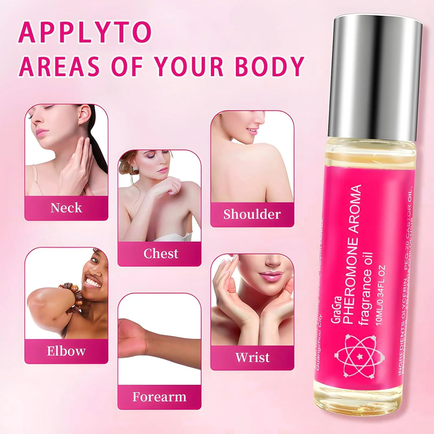 روغن عطر فرمونی میوه ای زنانه GraGra، رایحه ای ماندگار برای جذب زنان، طراحی رولی، قابل حمل (10 میلی لیتر)