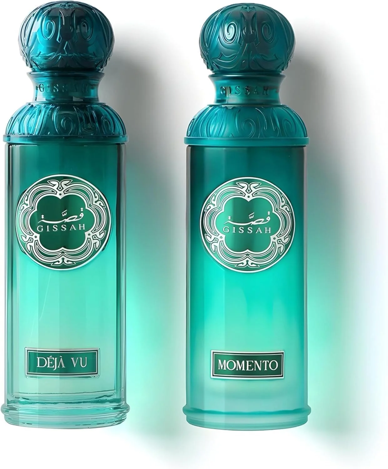 مجموعه عطر جاودانه قصه، 90 میلی لیتر، 2 عددی، جدید، مناسب آقایان و بانوان | مومنتو + دژا وو | ادو پرفیوم унисекс | مجموعه عطور قصة الازرق للرجال والنساء الجديد عطر قصه بكج ست