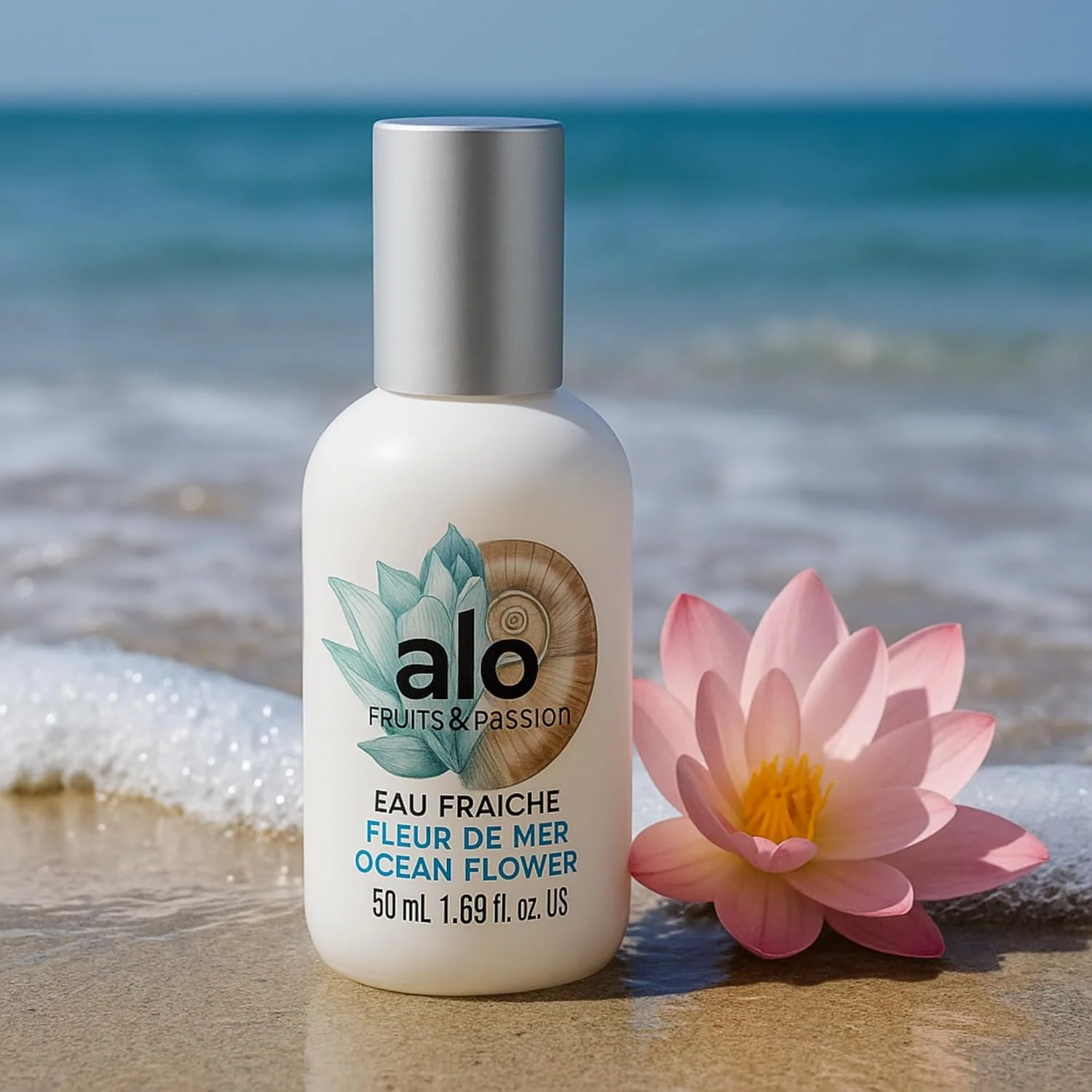 ادکلن زنانه فروتز اند پشن (Fruits & Passion) او فرش اوشن فلاور 50 میلی لیتر، عطر اسپری سبک و با طراوت مناسب آب و هوای گرم