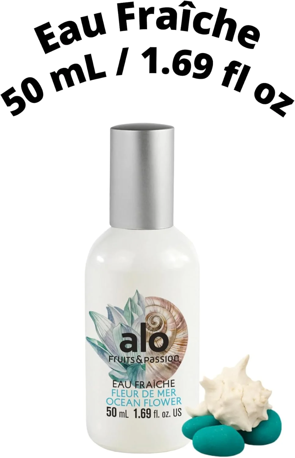 ادکلن زنانه فروتز اند پشن (Fruits & Passion) او فرش اوشن فلاور 50 میلی لیتر، عطر اسپری سبک و با طراوت مناسب آب و هوای گرم