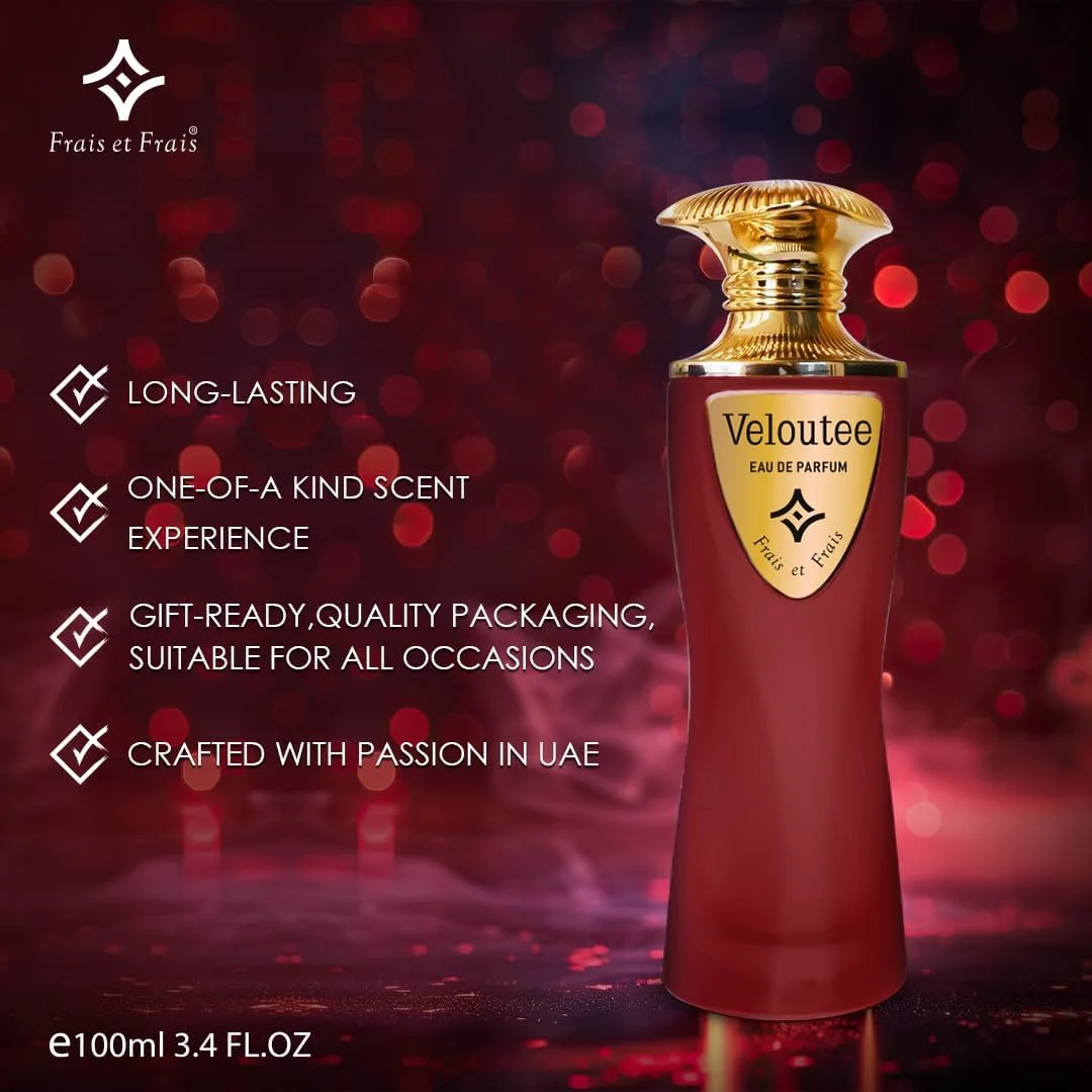 ادکلن Frais Et Frais Veloutee 100ML - Eau de Parfum - رایحه کهربایی خوراکی унисекс با زعفران، کارامل و عنبر