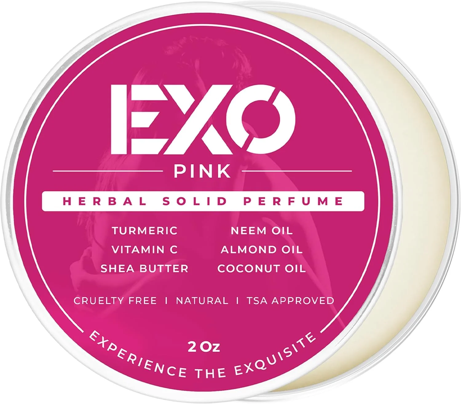 عطر جامد ادو پرفیوم زنانه EXO Pink Herbal، رایحه گلی و شیرین با نت های زنبق، نعناع هندی خاکی، وانیل گرم و نبات، بدون الکل، بدون تست حیوانی، هدیه، عطر زنانه، 2 اونس