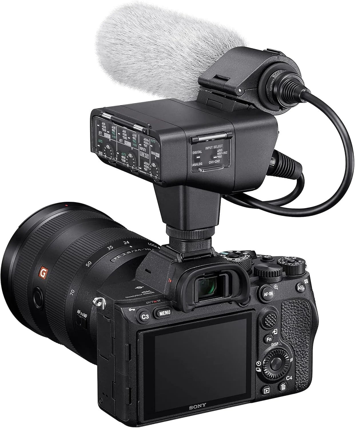 کیت آداپتور صوتی دیجیتال XLR سونی مدل XLR-K3M به همراه میکروفون شاتگان کیت آداپتور صوتی دیجیتال XLR سونی مدل XLR-K3M به همراه میکروفون شاتگان