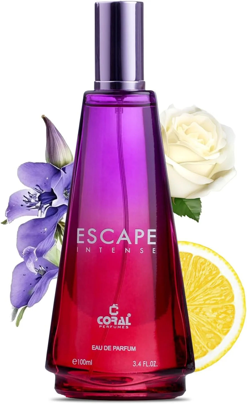 عطر زنانه کورال اسکیپ اینتنس - 100 میلی لیتر | ادو پرفیوم | ترکیبی جذاب از رایحه های مرکباتی، گلی و گرم | عطر لوکس ممتاز