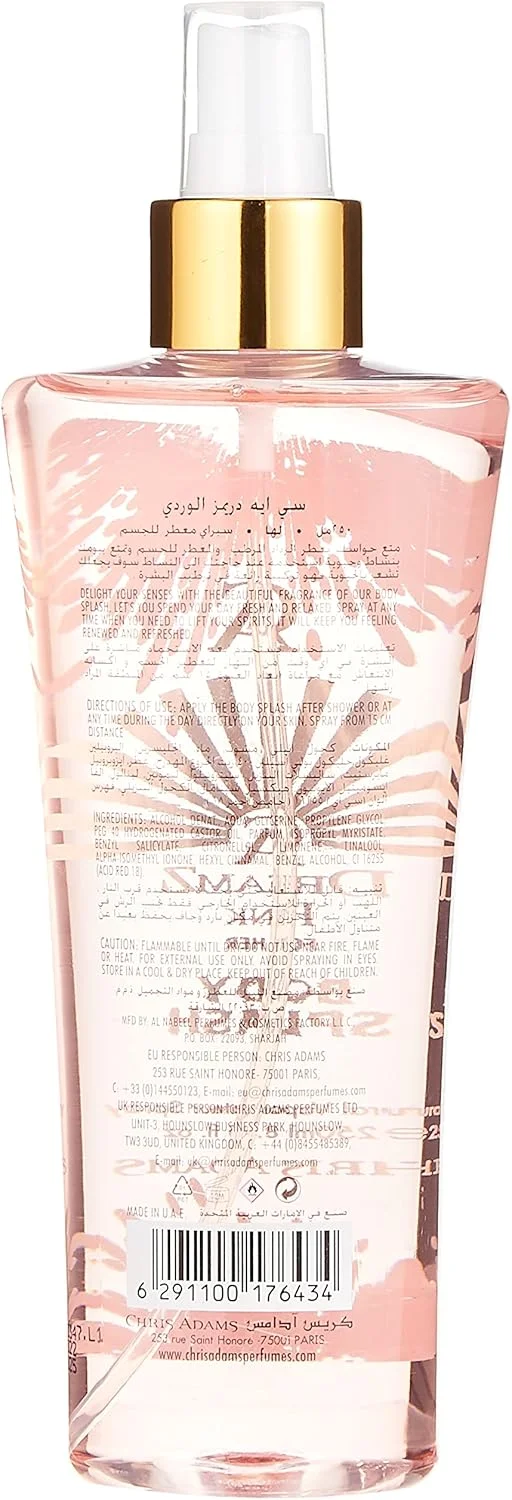 بادی اسپلش زنانه کریس آدامز دریمز زنانه صورتی، 250 میلی لیتر بادی اسپلش زنانه کریس آدامز دریمز زنانه صورتی، 250 میلی لیتر