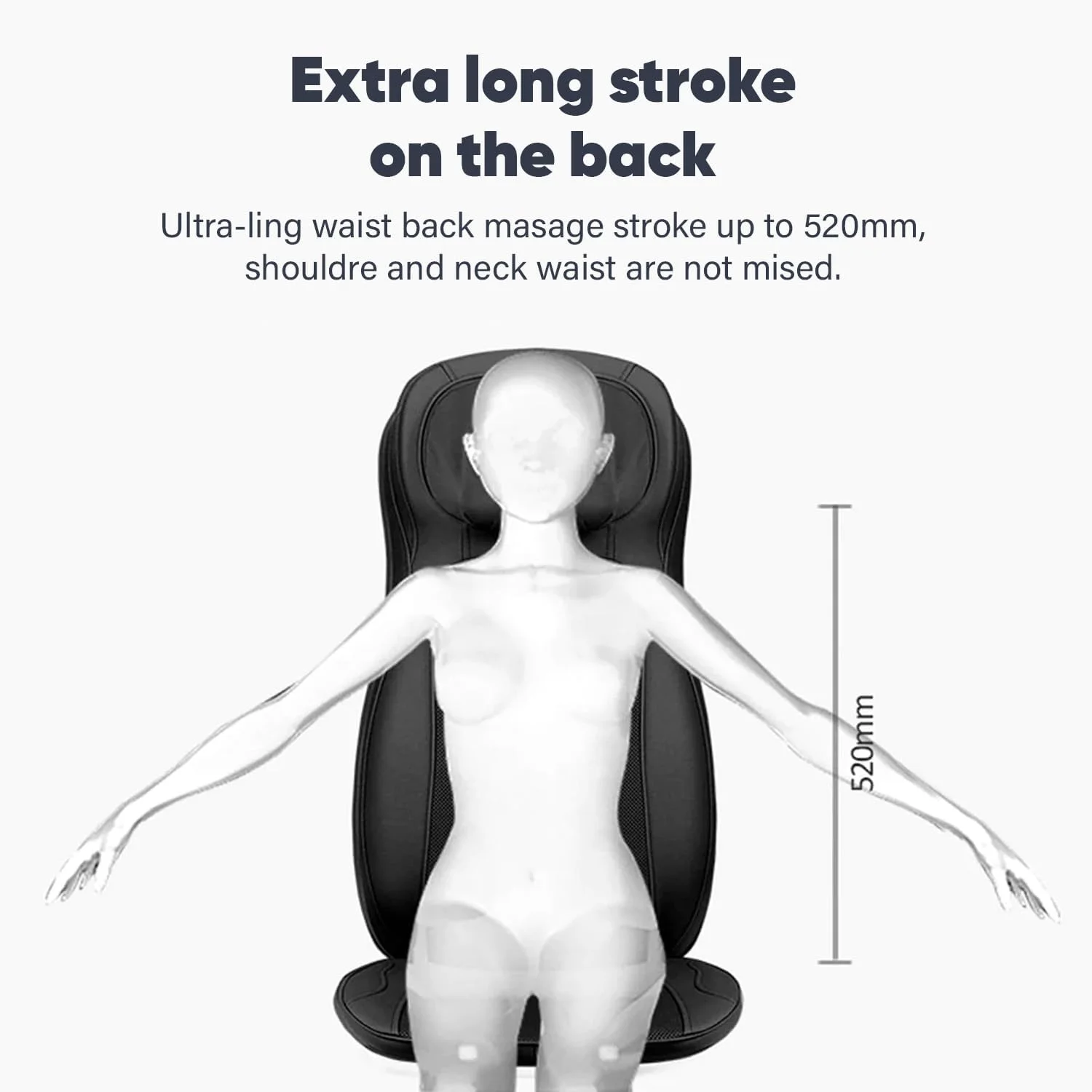 ماساژور صندلی JC Buckman RelieveUs برای ماساژ کامل کمر، مشکی