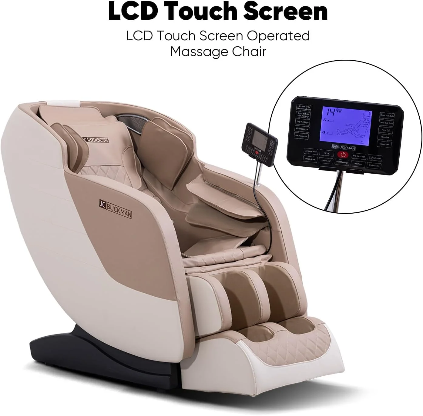 صندلی ماساژور تمام بدن JC BUCKMAN مدل RefreshUs با 6 برنامه خودکار، کیسه هوای تمام بدن، گرمایش داخلی، 2 سطح بی وزنی، بلندگوهای بلوتوث