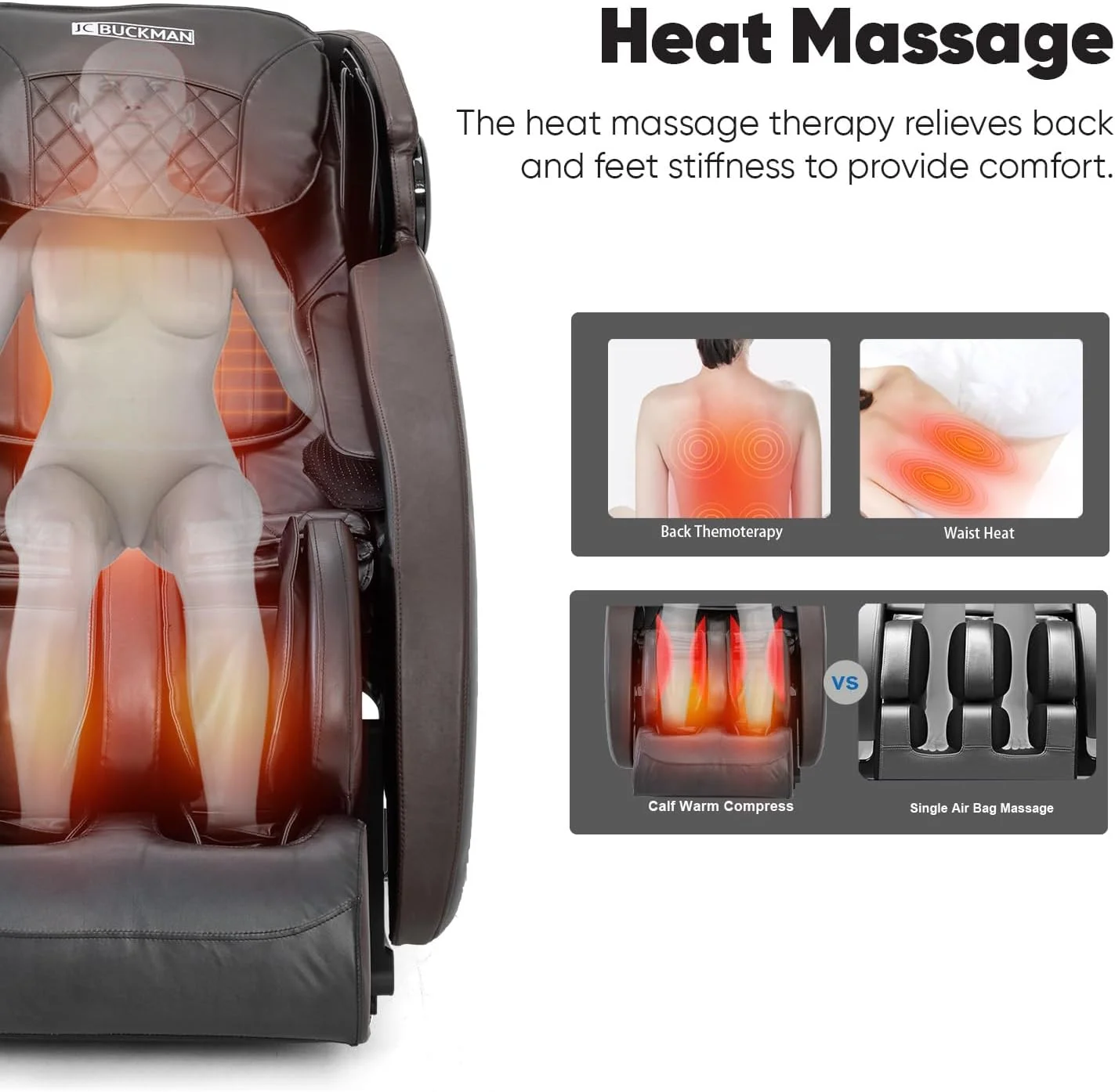 صندلی ماساژور تمام بدن JC BUCKMAN IndulgeUs با 6 برنامه خودکار، کیسه های هوا در تمام بدن، 2 سطح بی وزنی، ماساژ لگن و نشیمنگاه و بلندگوهای بلوتوث