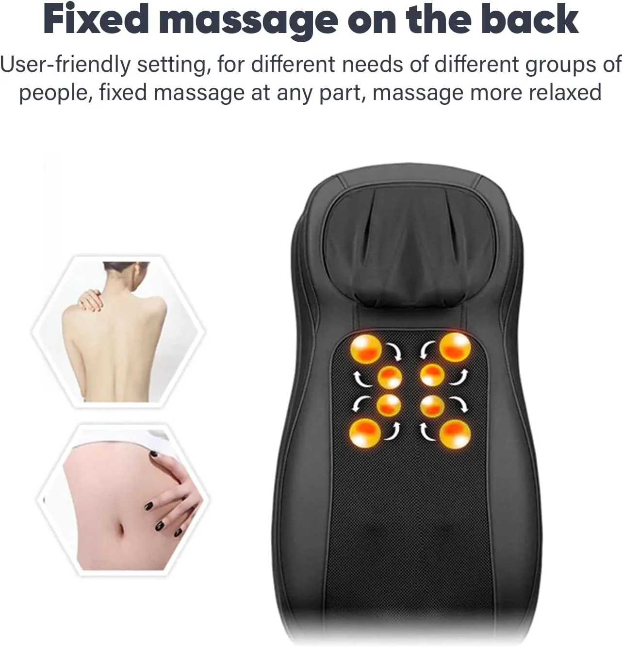 ماساژور صندلی JC Buckman RelieveUs برای ماساژ کامل کمر، مشکی