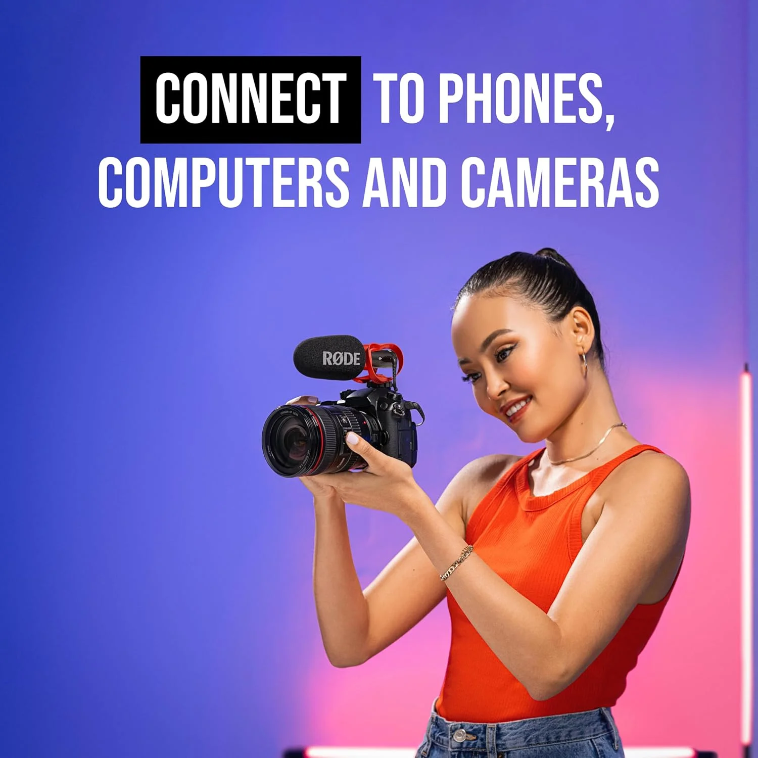 میکروفون شاتگان فوق‌العاده فشرده RØDE VideoMic GO II با خروجی‌های 3.5 میلی‌متری و USB برای فیلم‌سازی، تولید محتوا، پادکست و تماس‌های ویدیویی