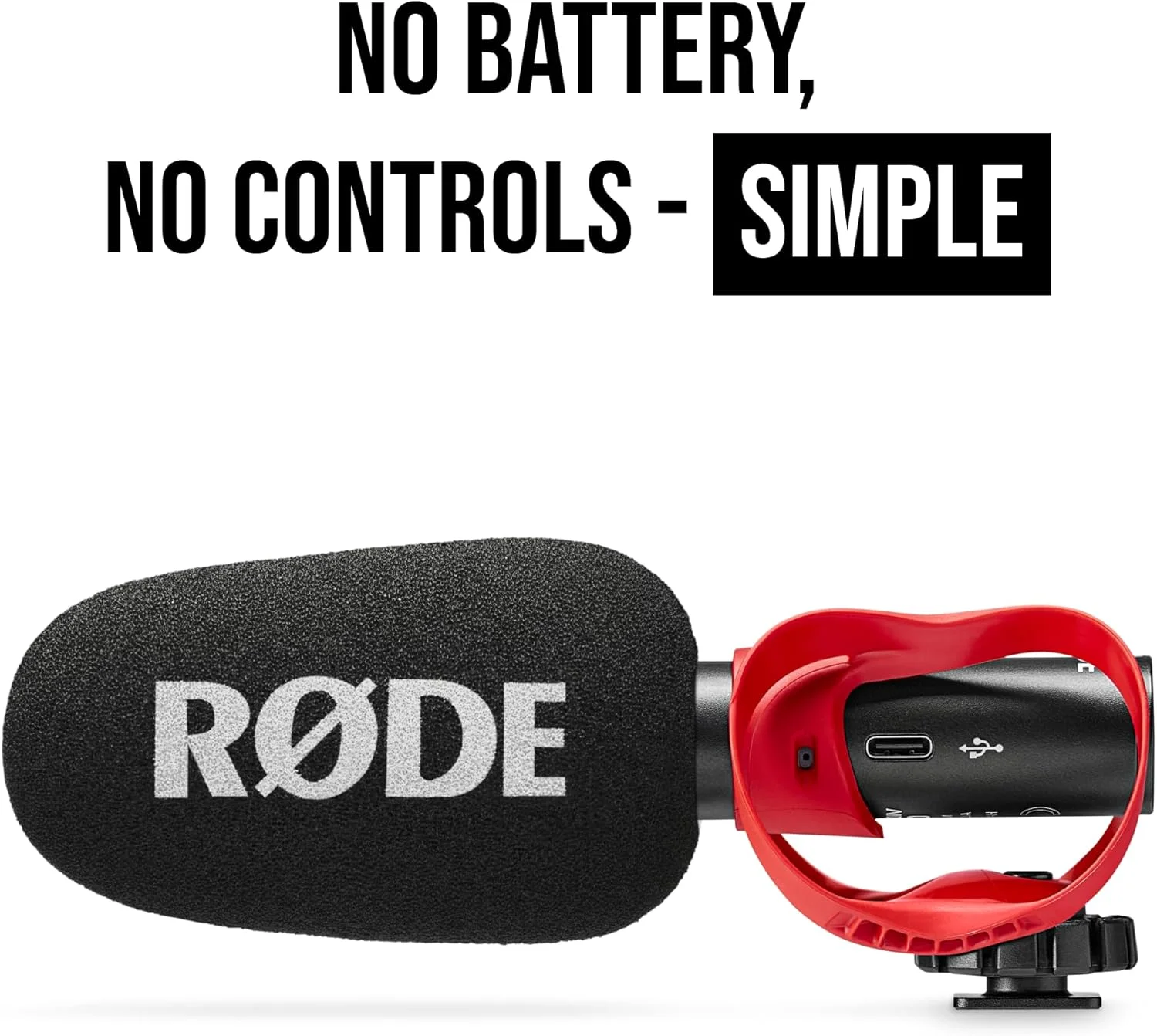 میکروفون شاتگان فوق‌العاده فشرده RØDE VideoMic GO II با خروجی‌های 3.5 میلی‌متری و USB برای فیلم‌سازی، تولید محتوا، پادکست و تماس‌های ویدیویی