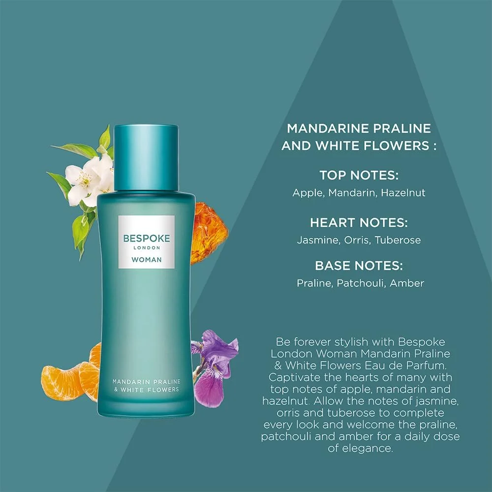 ادکلن زنانه بِسپوک لندن مدل Mandarin Praline & White Flowers EDP، حجم 100 میلی لیتر ادکلن زنانه بِسپوک لندن مدل Mandarin Praline & White Flowers EDP، حجم 100 میلی لیتر