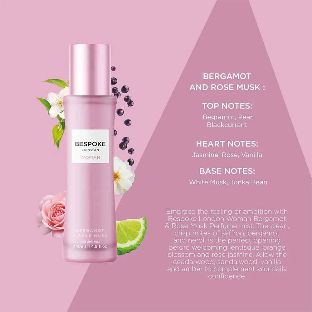 بادی میست زنانه برگاموت و رز سفارشی | بادی میست خوشبو کننده ماندگار 140 میلی لیتر بادی میست زنانه برگاموت و رز سفارشی | بادی میست خوشبو کننده ماندگار 140 میلی لیتر