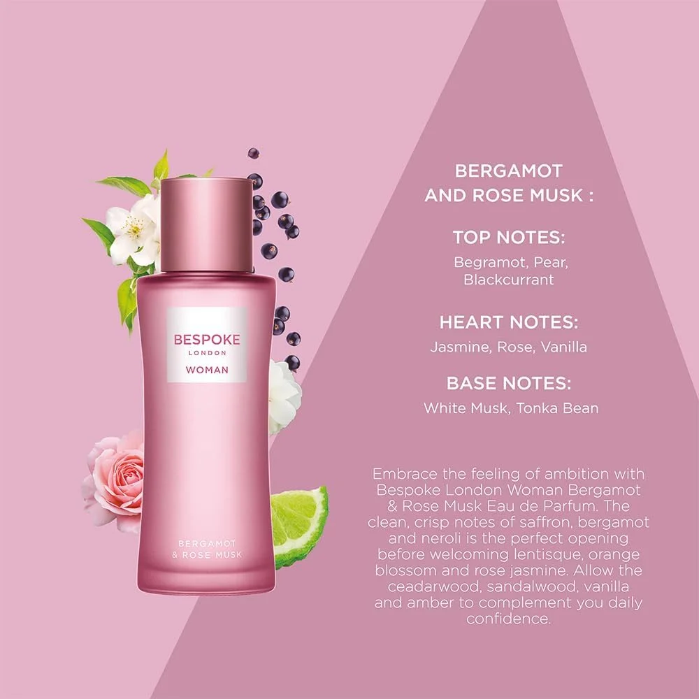 ادکلن زنانه بِسپوک لندن برگاموت و رز مشک، 100 میلی لیتر ادکلن زنانه بِسپوک لندن برگاموت و رز مشک، 100 میلی لیتر