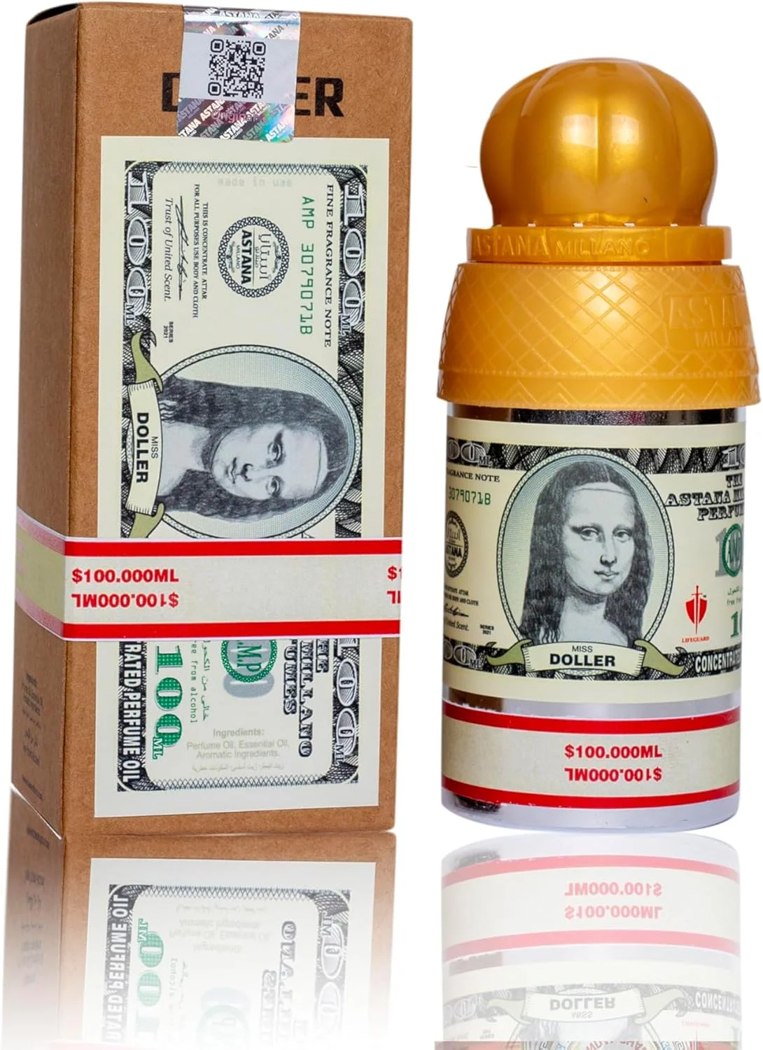 عطر روغنی متمرکز آتار آستانا میس دلار 100 میلی لیتر | عطر مردانه و زنانه | ترنج، نعناع هندی و وانیل | رایحه شیرین، چوبی و تند برای مردان و زنان | هدیه برای زنان