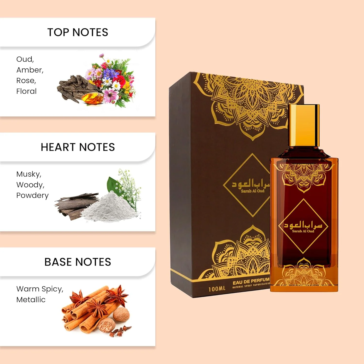 آتلانتیک - Scent De Emarat - SARAB AL OUD عطر عود ممتاز یونیسکس برای زنان و مردان 100 میلی لیتر - ادو پرفیوم زنانه عربی و عطرهای مردانه