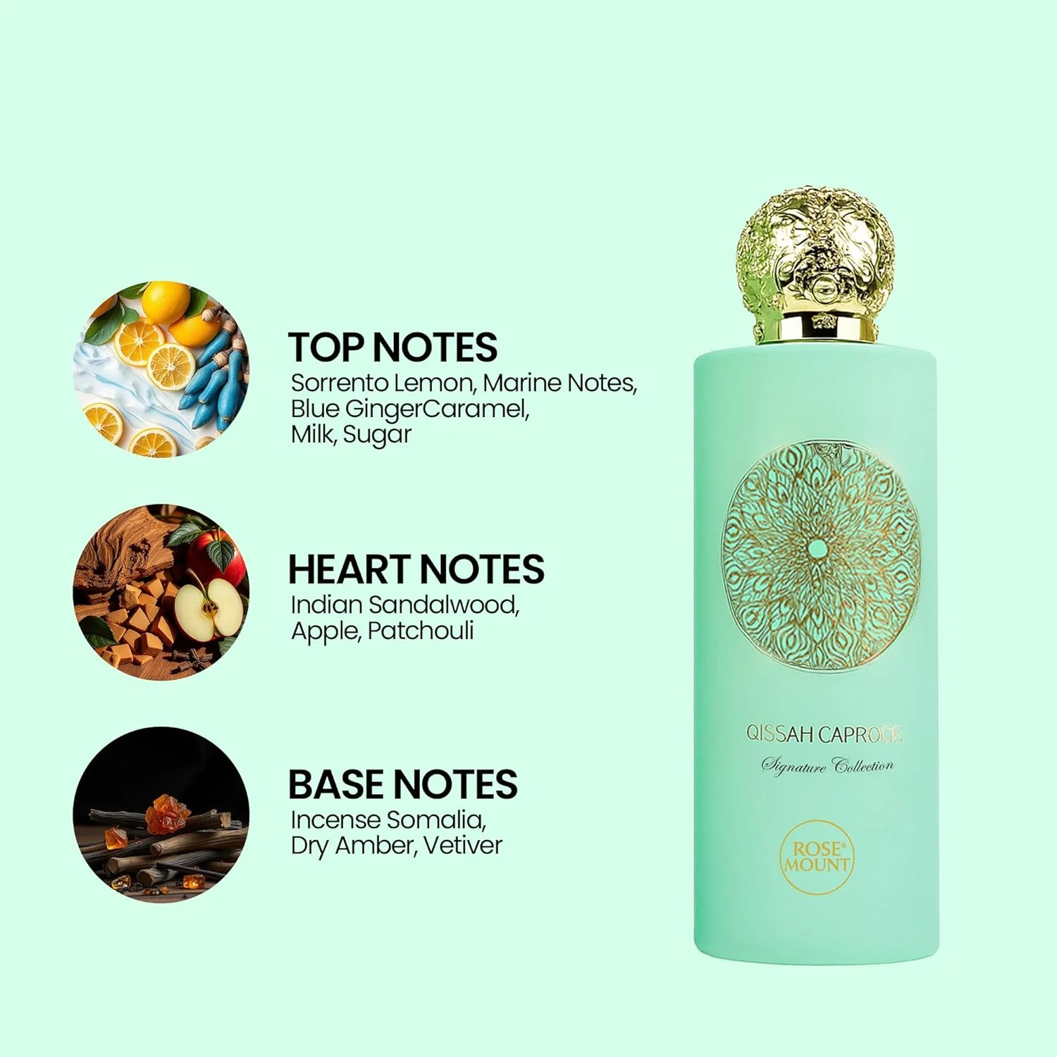 عطر унисекс B BRAG ROSEMOUNT Signature Collection Qissah Caproos | Eau De parfum 100ml | عطرهای لوکس برای مردان و زنان | رایحه ای جسورانه و ظریف