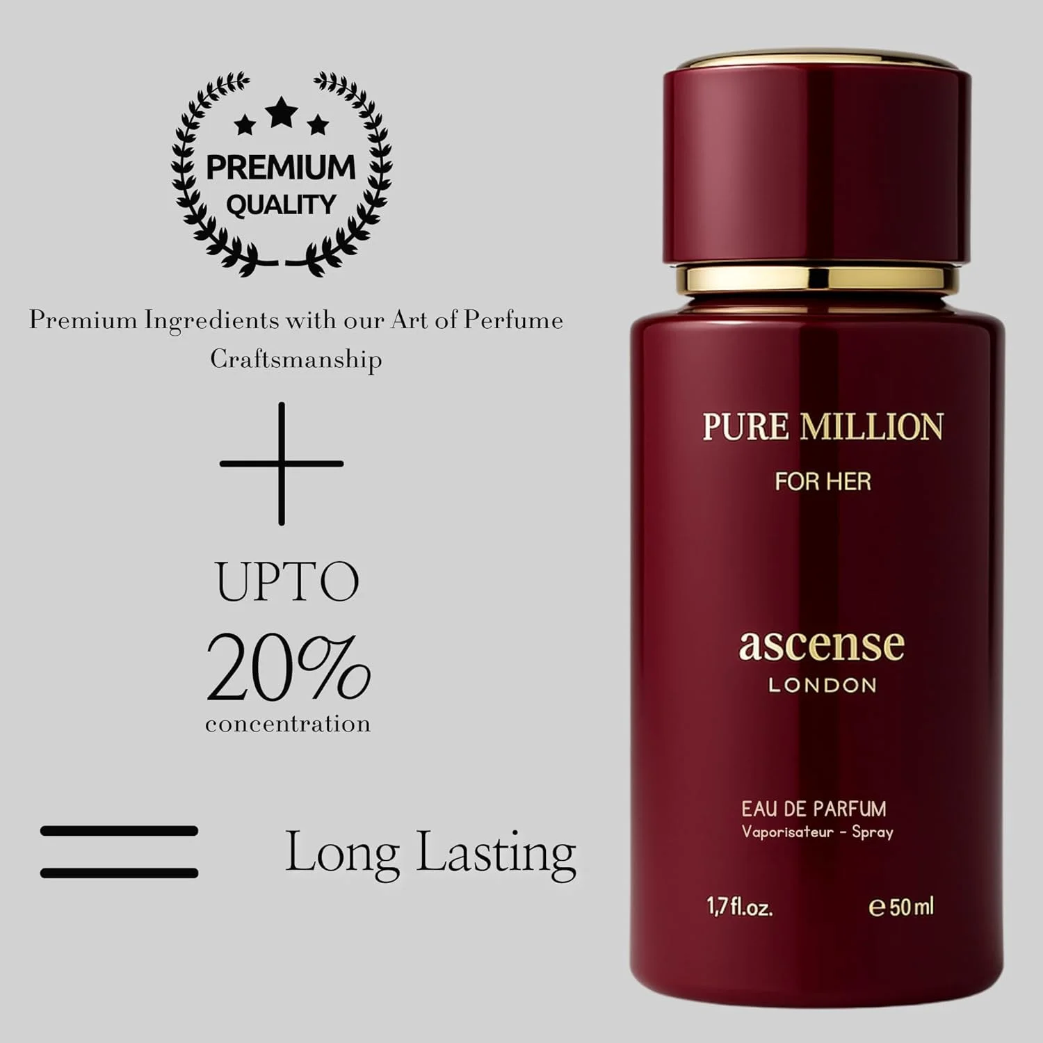 ادکلن زنانه آسکنس لندن پیور میلیون 50 میلی لیتر | عطر لوکس زنانه با رایحه های چوبی، شیرین و کهربایی | ادوپرفیوم ماندگار زنانه ادکلن زنانه آسکنس لندن پیور میلیون 50 میلی لیتر | عطر لوکس زنانه با رایحه های چوبی، شیرین و کهربایی | ادوپرفیوم ماندگار زنانه