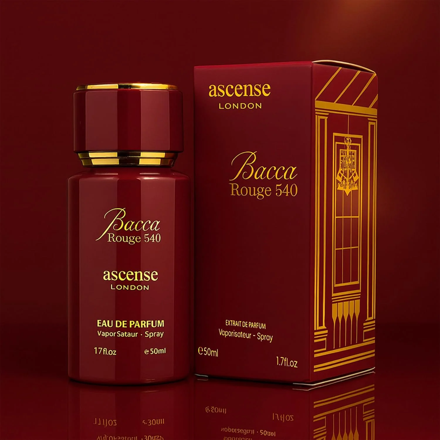 ادکلن 50 میلی لیتری آسکنس لندن باکا ادو پرفیوم - عطر لوکس مردانه و زنانه - عطر ماندگار یونیسکس با رایحه های چوبی، کهربا و گل