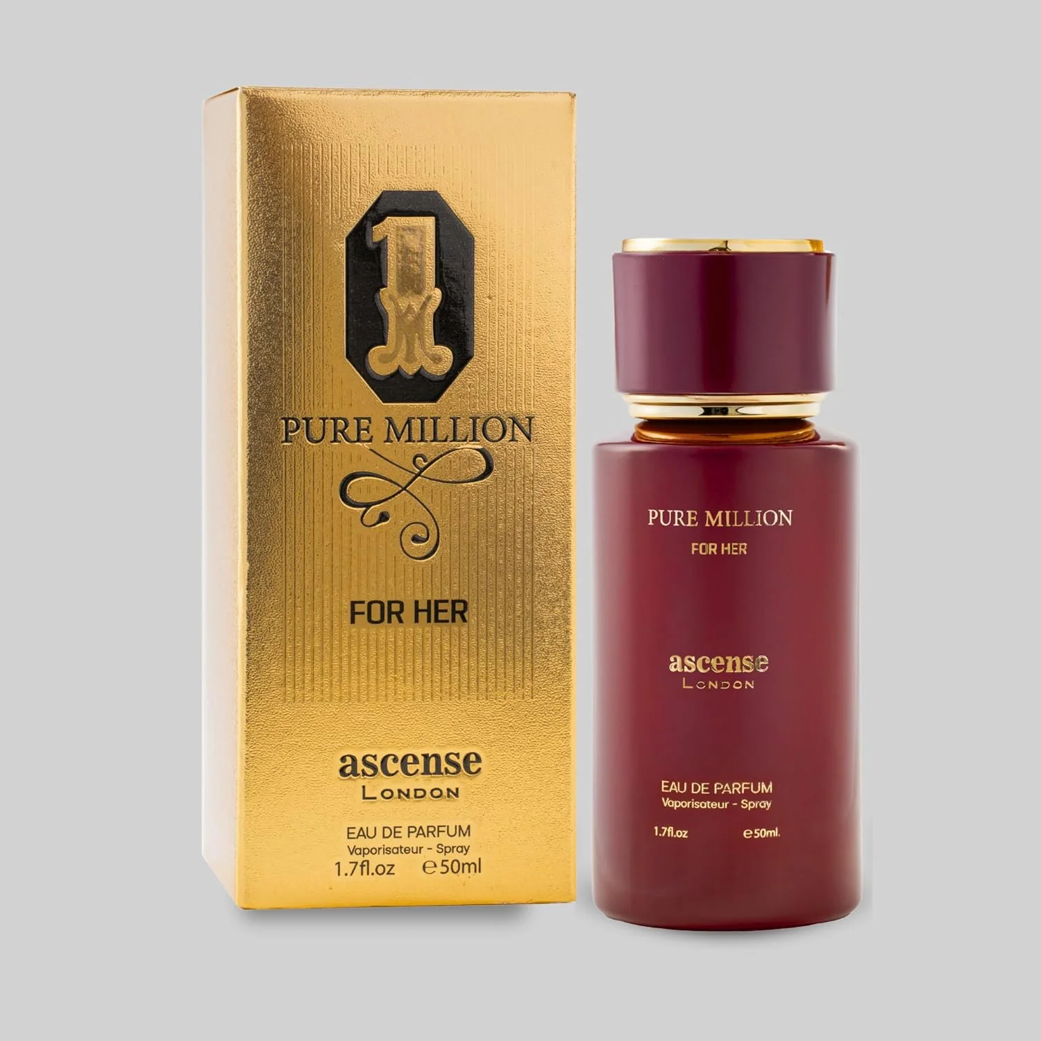 ادکلن زنانه آسکنس لندن پیور میلیون 50 میلی لیتر | عطر لوکس زنانه با رایحه های چوبی، شیرین و کهربایی | ادوپرفیوم ماندگار زنانه ادکلن زنانه آسکنس لندن پیور میلیون 50 میلی لیتر | عطر لوکس زنانه با رایحه های چوبی، شیرین و کهربایی | ادوپرفیوم ماندگار زنانه